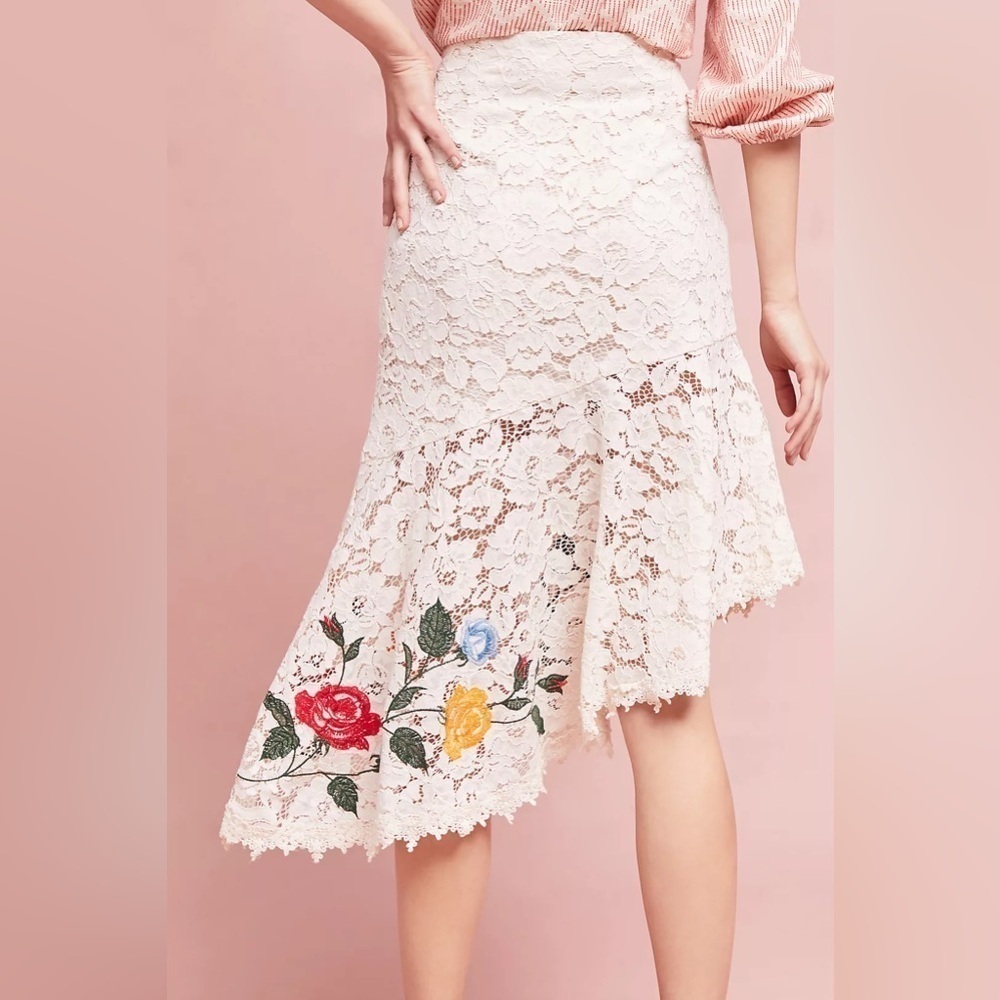 Maeve Anthropologie Ottoline Lace Skirt Size Large - Picture 7 of 10